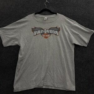 Harley-Davidson Wing Logo Thermal Tee Men's XL Gray Hal's New Berlin Wisconsin
